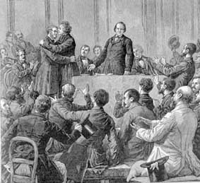 Victor Hugo préside le Congres international de la paix réuni à Paris, en 1849