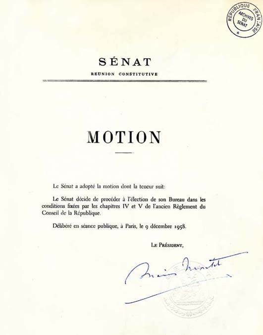 Dossiers Dhistoire 9 Décembre 1958 Premier Vote Du Sénat De La Vème République Sénat 2312