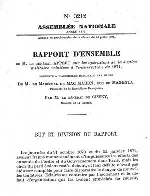 Rapport du général Appert