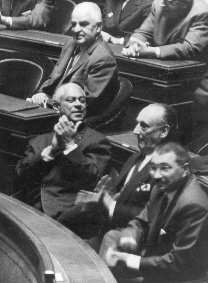 Gaston Monnerville, President du Senat de la Veme Republique