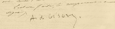 Signature de M. de Gisors